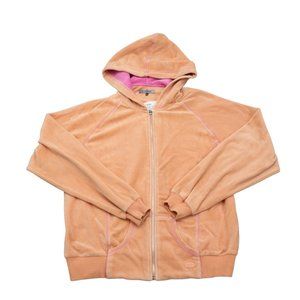 Oleg Cassini Hoodie Womens Xl Orange Full Zip Fro… - image 1